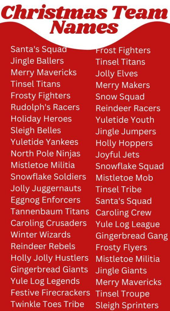 Jingle All the Way: Hilarious Christmas Team Names to Deck Your Halls!