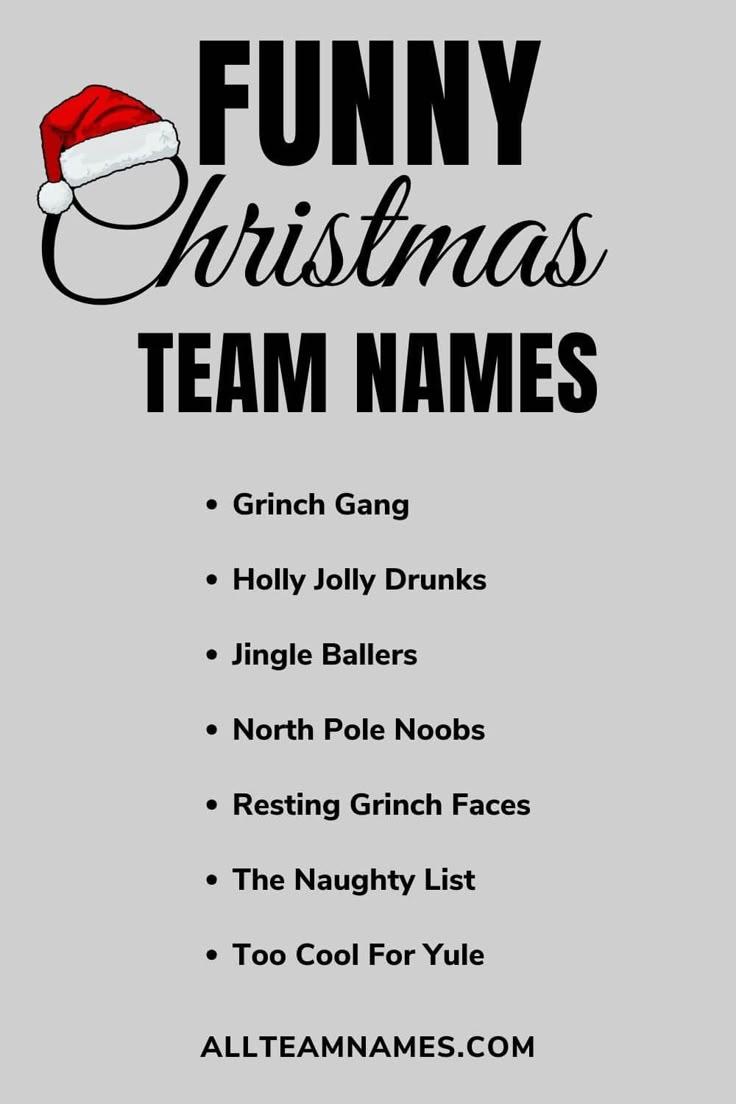 Jingle All the Way: Hilariously Festive Team Names for Christmas!